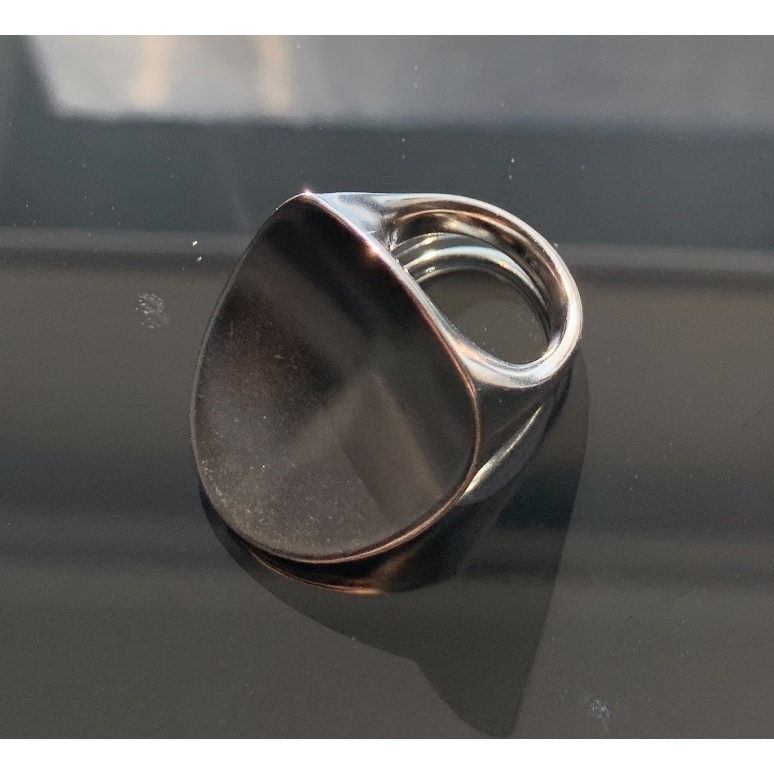 CK / Calvin Klein / 承合 白鋼 凹面一體成型戒指  (美圍 7)