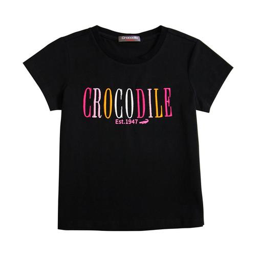 Crocodile Junior  『小鱷魚童裝』 U61456 彩色刺繡文字T恤 Ggo(G購)