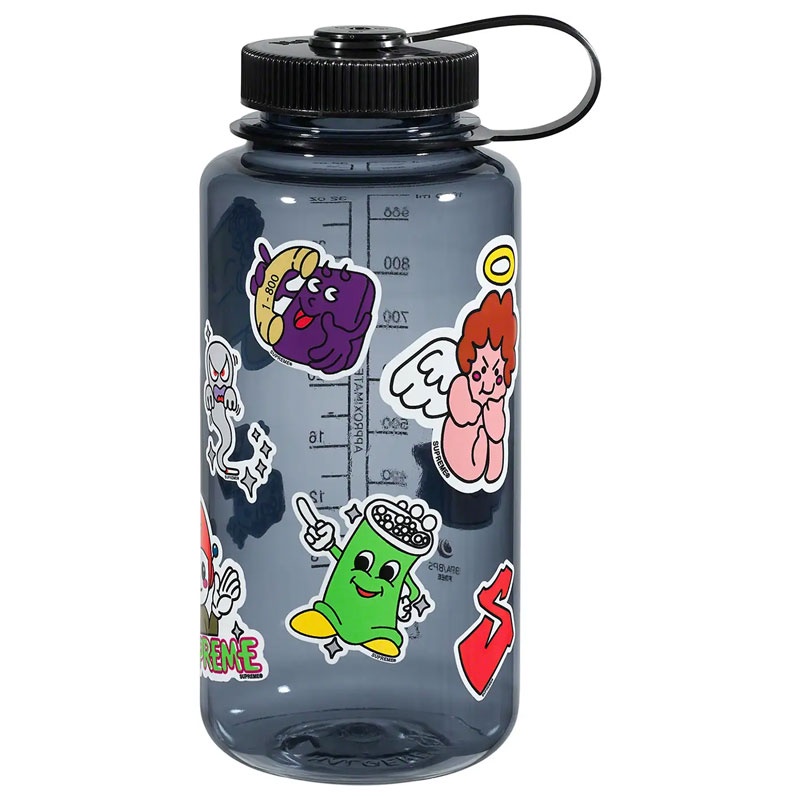 SUPREME x NALGENE CHARACTERS 32oz. BOTTLE 聯名 寬口水壺 (灰黑色) 化學原宿