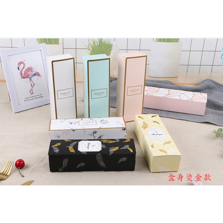 禎巧妙 簡易3粒装 80G 蛋黃酥烘焙包裝盒 翻蓋彩色燙金長條雪花酥包裝禮盒  牛扎餅乾西點盒 糖果包裝盒 年節禮盒包裝
