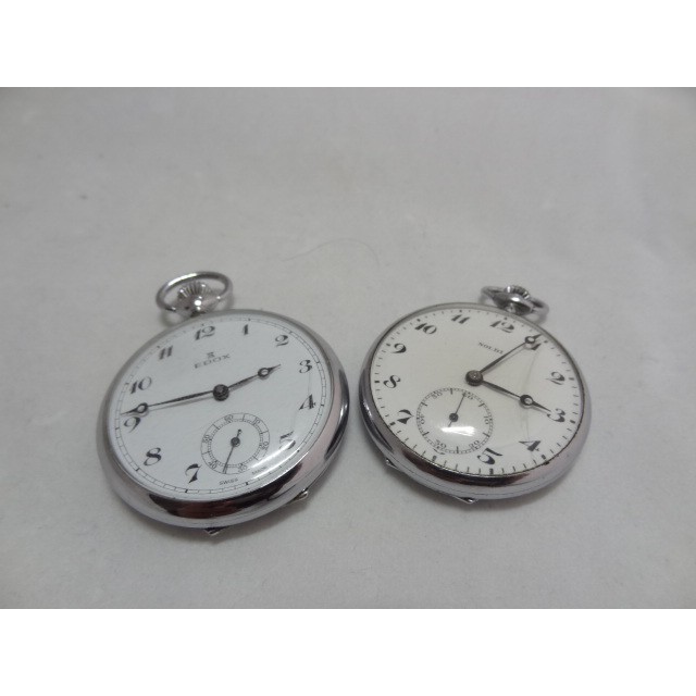 (a) 早期古董機械式懷錶2個 EDOX+NOLDI