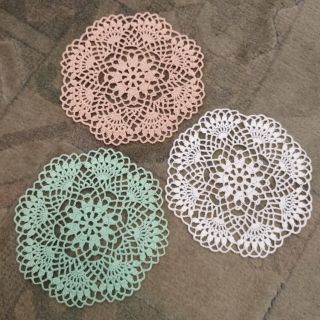 完全手作編織 蕾絲杯墊 置物墊 桌巾 家飾墊**現貨**提供多種顏色選擇
