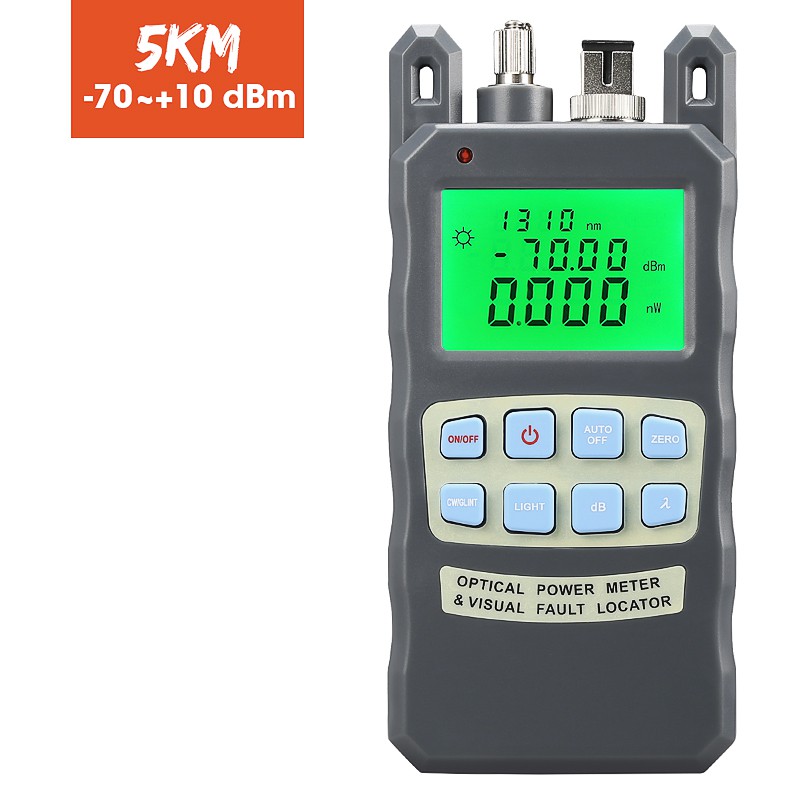 2 合 1 英文光按鈕視覺功率計故障測試儀光纖電纜 5 10Km 20Km 30Km VFL