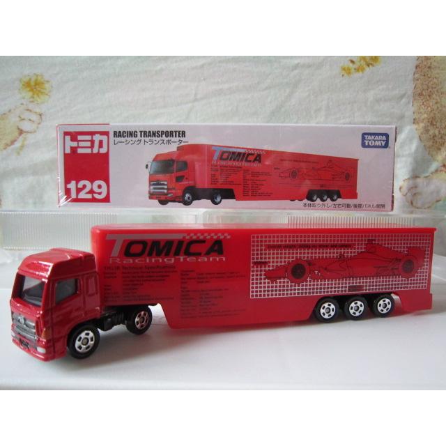 包膜 7-11全家299運費半價TOMY 129 tomica 129 Transporter 紅色賽事10輪運輸貨櫃車