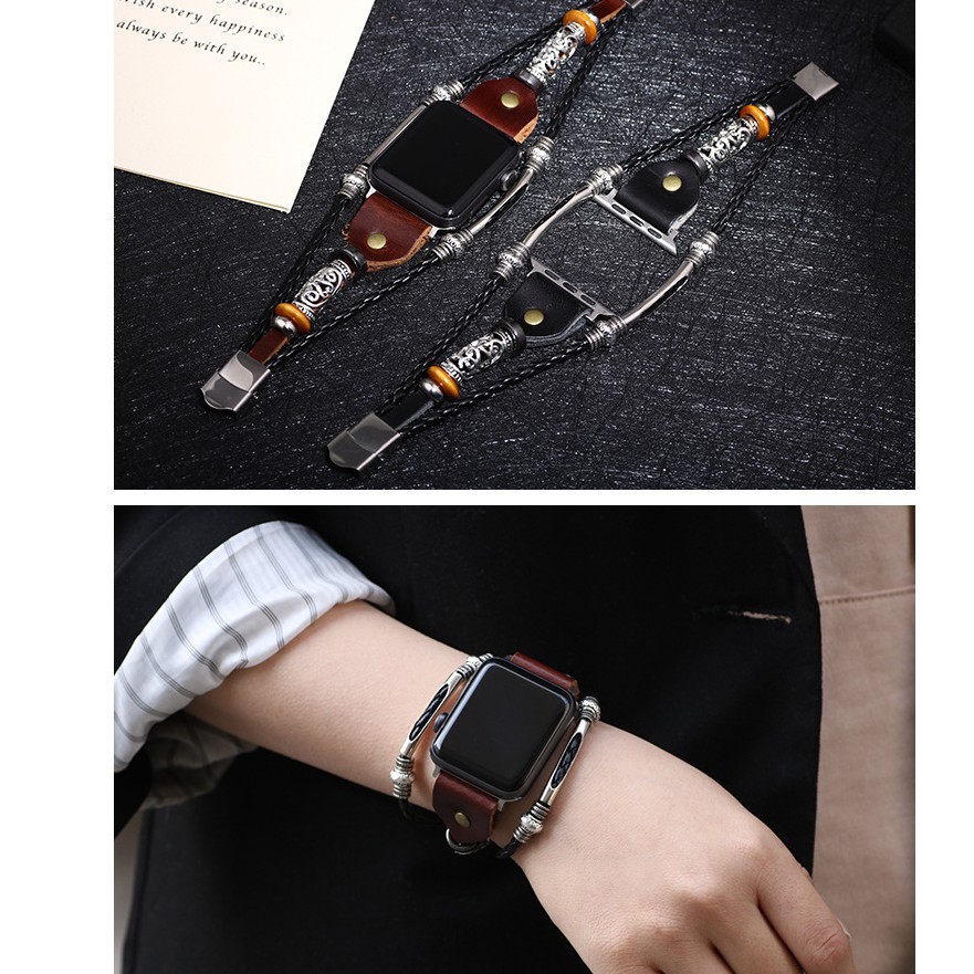 [ 小娜家 美妝 ] 錶帶 iwatch智慧型手錶帶   44mm真皮錶帶 真皮鋼扣 智慧手錶手環錶帶