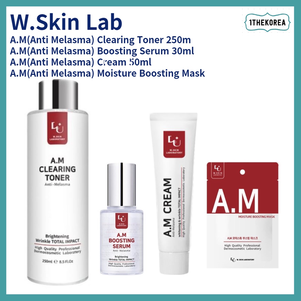 W.skin LAB A.M (抗黃褐斑) 霜 50ml / 提升精華素 30ml / 清除爽膚水 250ml / 保濕