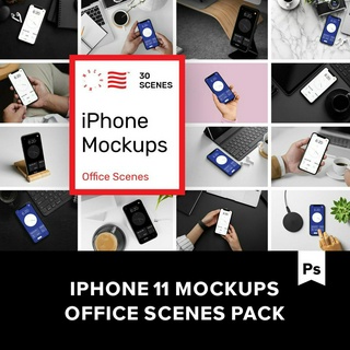 iPhone 11 Mockups 30款智能手機辦公場景展示樣機.M2020052902