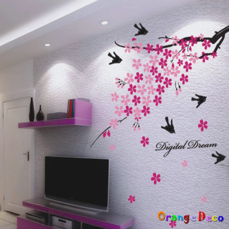 【橘果設計】枝頭飛燕 壁貼 牆貼 壁紙 DIY組合裝飾佈置