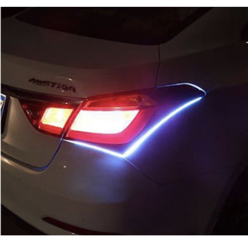 🎉 汽車LED導光條超薄日行燈超薄雙色流水帶轉向矽膠燈條