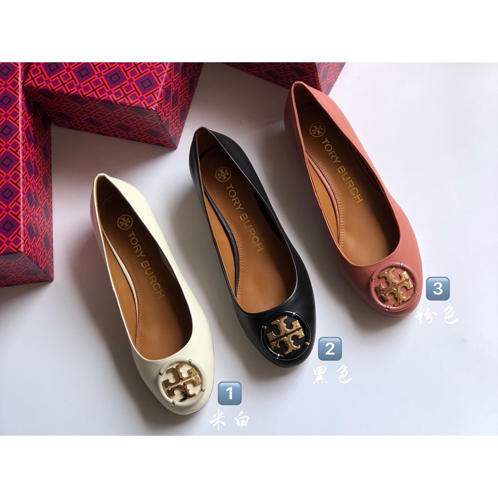 Tory Burch 21新款四季百搭軟底圓頭淺口休閒女單鞋真皮平底跳舞鞋35 39 蝦皮購物