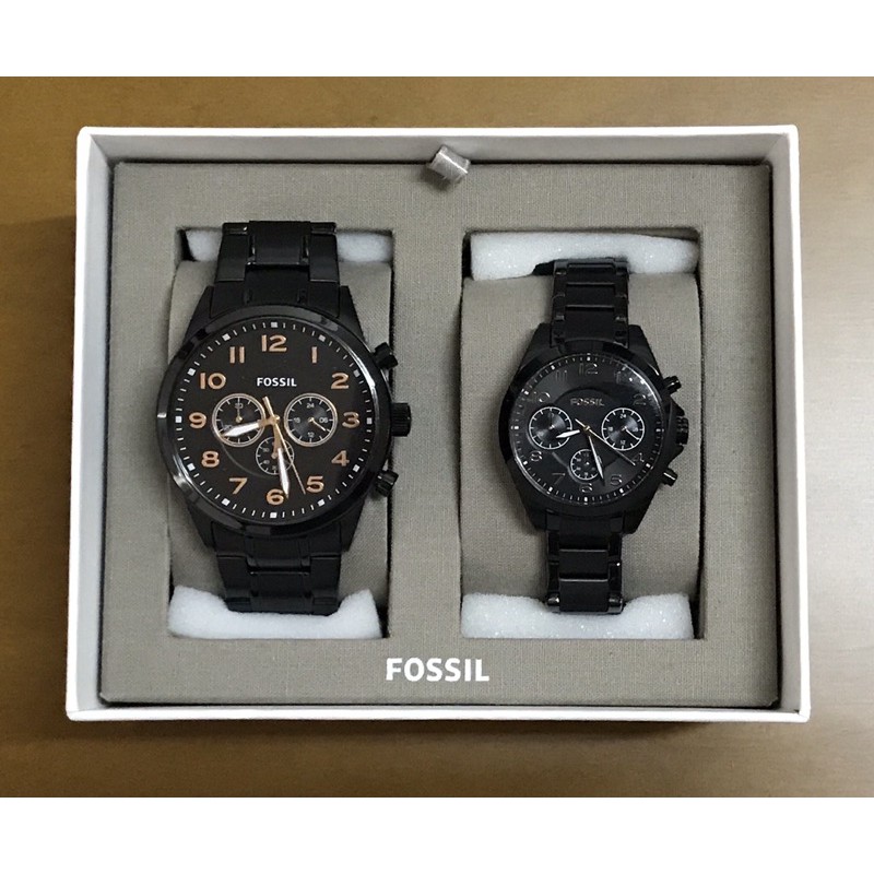 Fossil 男女對錶 黑色鋼錶 美國購回 現貨