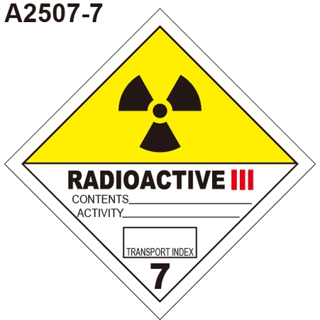 GHS危險物標示貼紙 A2507-7 危害運輸圖示 危害標示貼紙 三級放射性物質 [飛盟廣告 設計印刷]