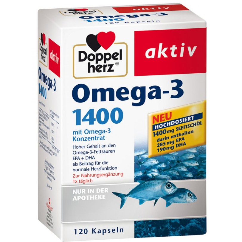 德國Doppelherz 雙心高劑量濃縮Omega-3深海魚油1400毫克