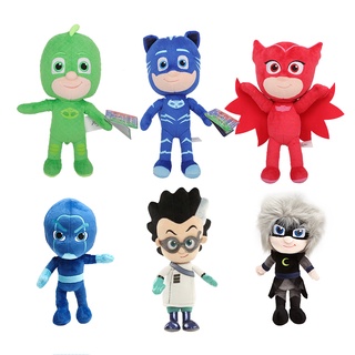 Pj Mask 睡衣面具卡通毛絨玩具毛絨娃娃貓頭鷹/貓小子/飛壁虎/羅密歐/露娜女孩角色兒童玩具禮物