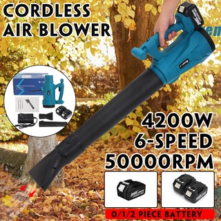 388vf 6 速工業無繩鼓風機吹雪機集塵器清潔掃地機園藝工具帶 2 節電池