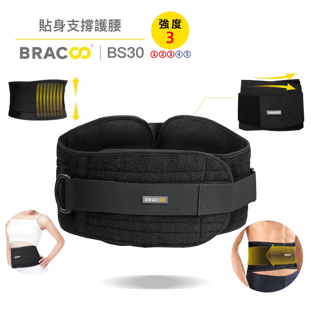 BRACOO 奔酷貼身支撐護腰帶BS30 S-M/L-XL (美國Amazon熱銷) 醫師推薦