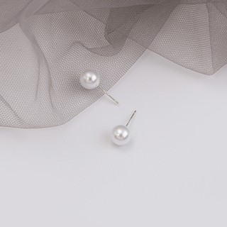 【現貨-免運】925銀針韓版氣質簡約珍珠耳環百搭OL通勤8mm珍珠耳環批發零售