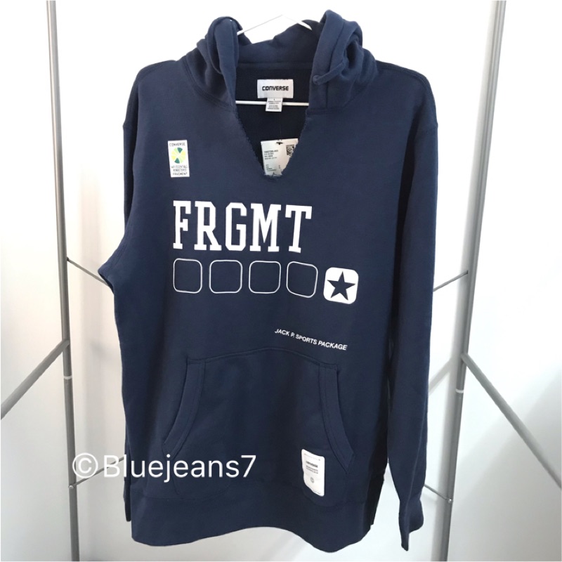 全新 Converse x Fragment hoodie 藤原浩 閃電 藍色連帽上衣