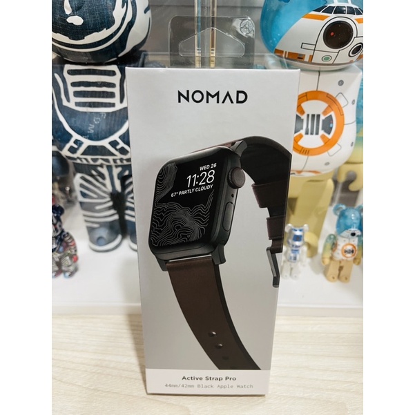 NOMAD Apple Watch 42/44mm 棕皮黑扣 防水皮革錶帶