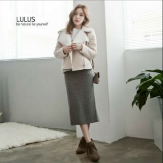 轉賣Lulus 翻領絨毛內裡騎士外套（杏）
