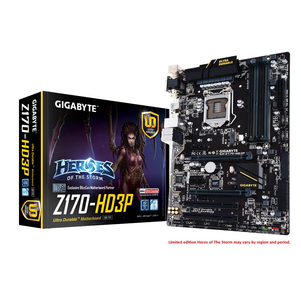 【台南個人自售】技嘉 Z170-HD3P 1151腳位 6、7代 主機板 原廠庫存新品 支援W7 I7-7700K