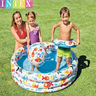 【Rising】(INTEX 兒童戲水池)小魚戲水池組 彩色小魚三件組 兒童戲水池 游泳池 嬰兒遊戲池