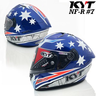 KYT NF-R 選手彩繪 7 藍 NFR 內藏墨鏡 內建墨鏡 雙鏡 雙D扣 全罩 安全帽-23番