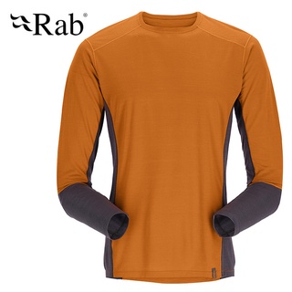 【Rab 英國】Syncrino Base LS Tee 羊毛混紡長袖排汗衣 男 橙橘 (QBL-32)