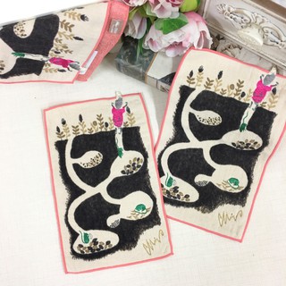 [現貨🇯🇵🔜] 森田 MIW 手帕 楠橋紋織 刺繍 紗布毛巾 小方巾 口袋手帕 黃鼠狼 老鼠 插畫家