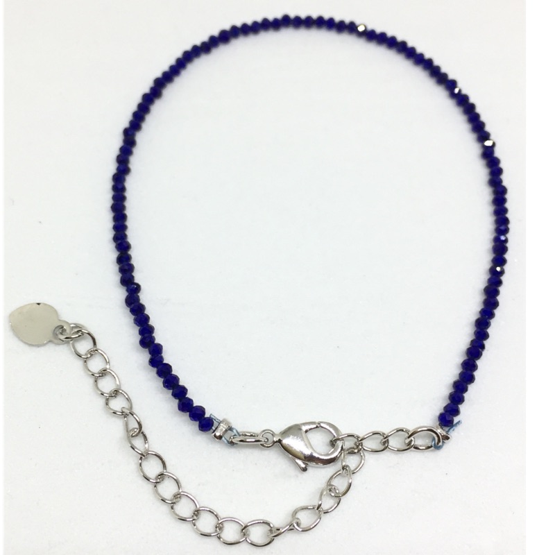 藍尖晶石鑽切設計款手鍊（A0617)