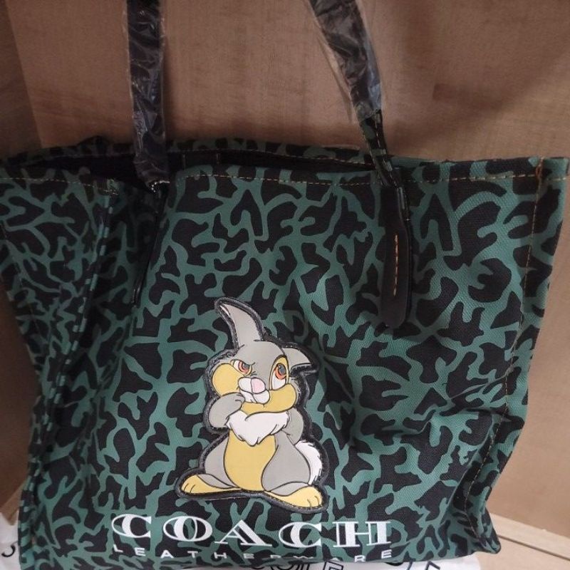 coach豹紋綠肩背包