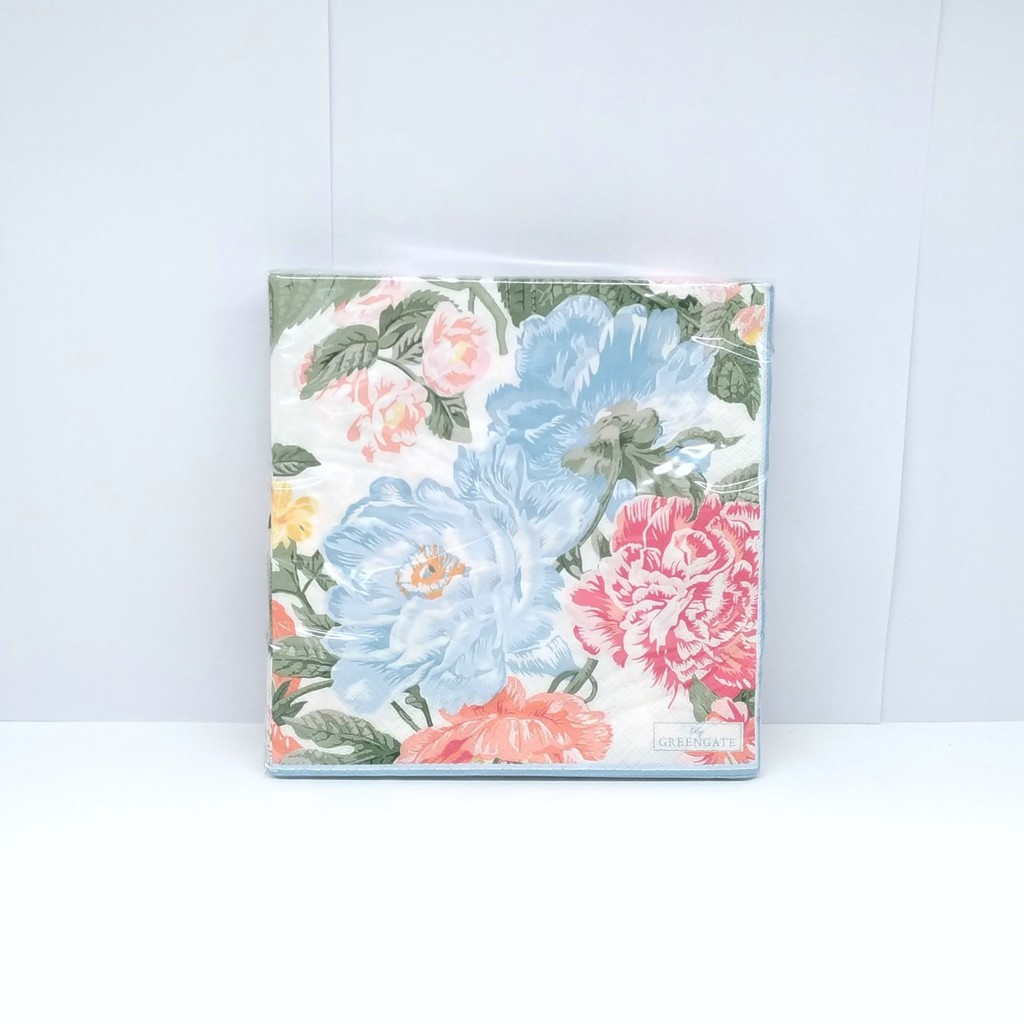 丹麥品牌greengate Adele White 花柄餐巾紙l 33x33cm pcs 蝶谷巴特 蝦皮購物