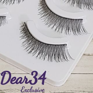 《Dear34》H06棉線梗交叉款眼尾加長眼尾長 純手工編織假睫毛自然裸妝 一盒五對價