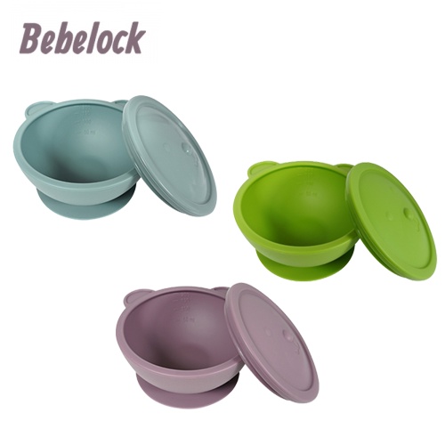 BeBeLock 吸盤碗 (附蓋) 學習碗 寶寶餐碗【樂兒屋】