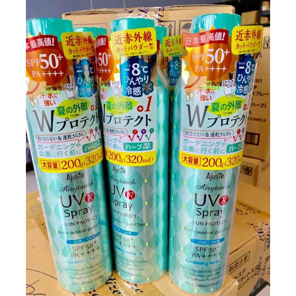 💫快速出貨💫親子防曬噴霧/ 日本製 🇯🇵Ajuste綠瓶- 涼感+防蚊+防曬SPF50夏日萬用⭐️超大容量320ml