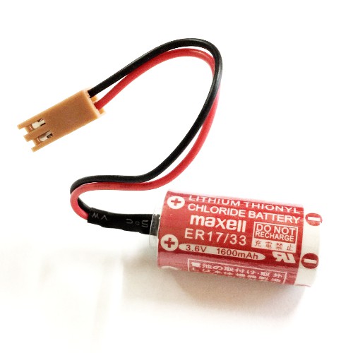 ER17/33 maxell 3.6V 1600mAh 帶2P棕色接頭 不可充電PLC鋰電池(含稅)【佑齊企業】