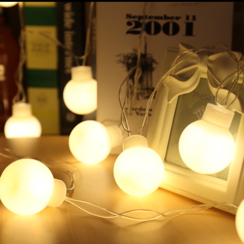(SHUN)LED 5米20顆 大圓球 串燈 露營燈 氣氛燈 裝飾 （現貨）