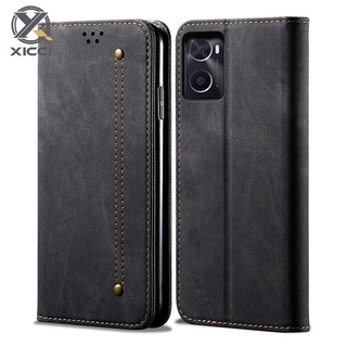 XICCI適用於OPPO Reno 4 4 Pro 5 Reno6 4G 6Z A96 5G磁性復古牛仔皮革帶卡槽手機殼