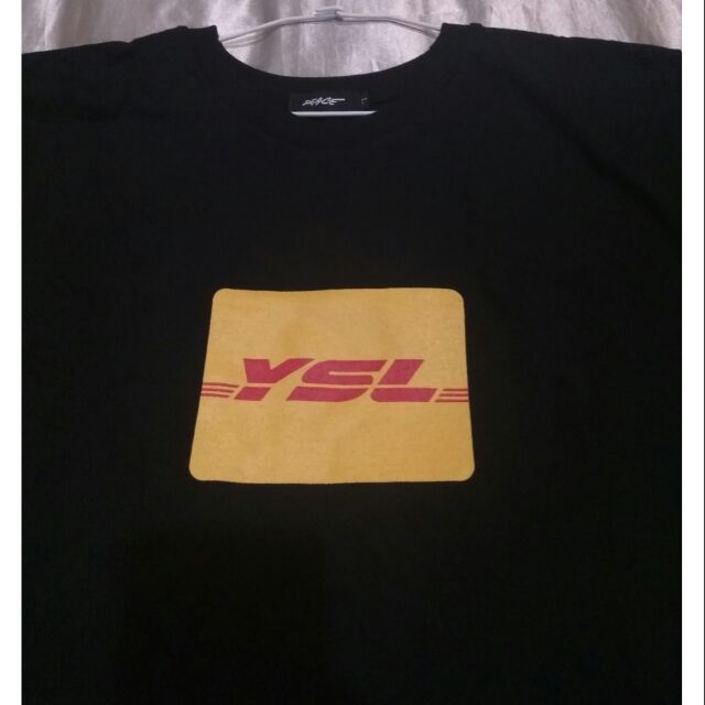 YSL 短T恤+美國Champion 6.1oz 高磅 圓筒 素面短T(XL)-白色