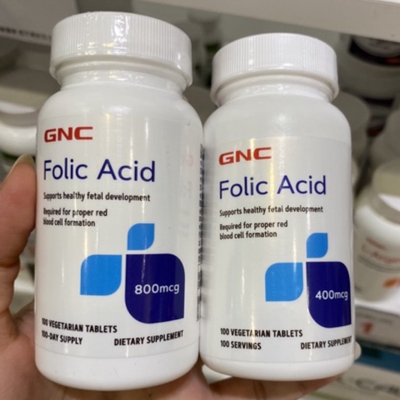 【Star代購】 GNC Folic Acid 葉酸800 葉酸 400mcg 800mcg 100顆