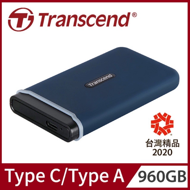 Transcend  960GB ESD350C SSD USB3.1/Type C 雙介面行動固態硬碟