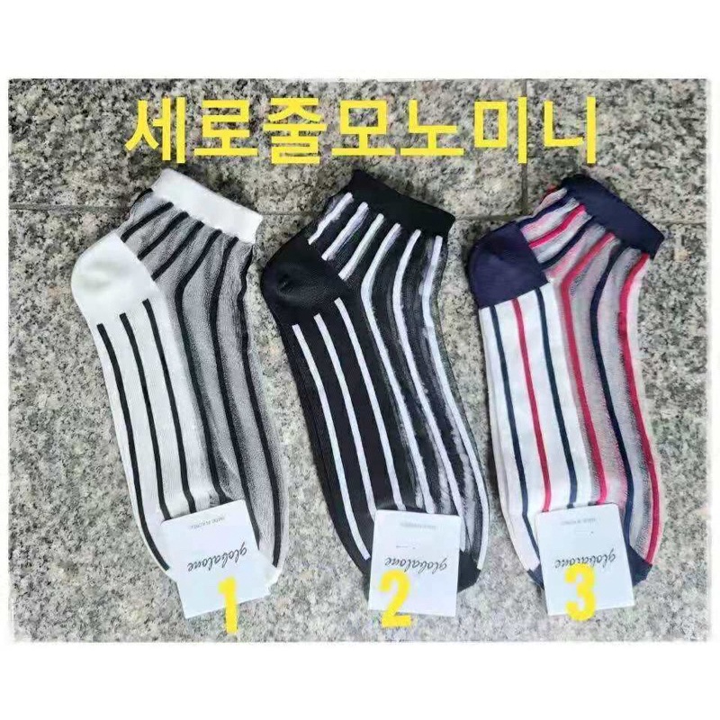 就是韓襪…直條紋玻璃絲短襪/透明絲短襪…就是韓襪/正版韓國襪