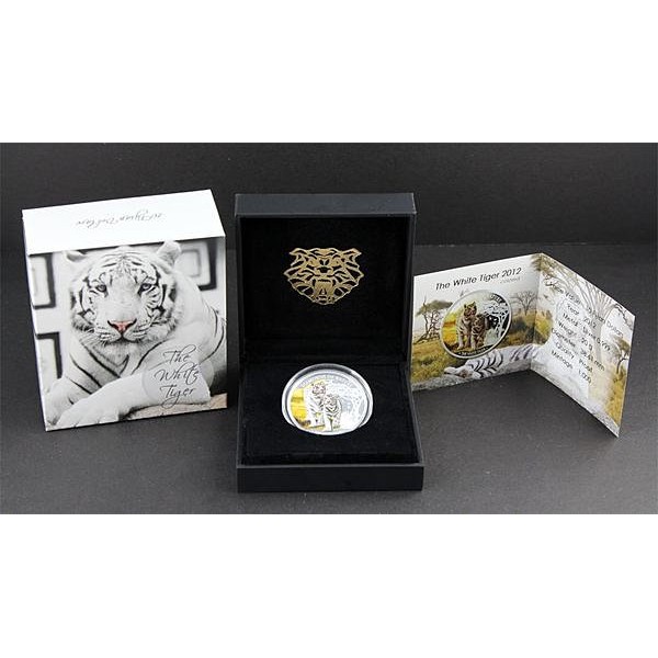 [現貨]斐濟 紀念幣 2012 自然界的鑽石系列-白虎紀念銀幣 原廠原盒