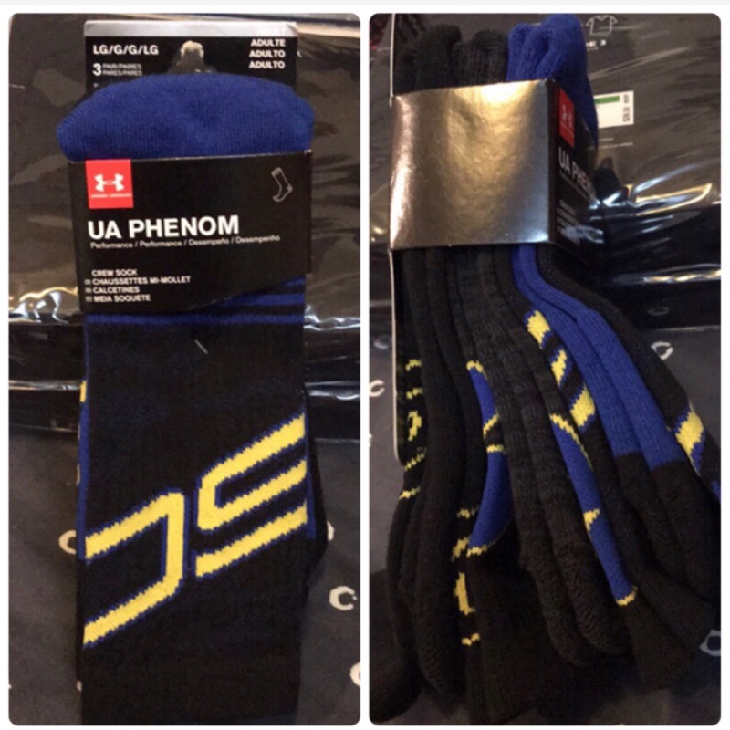 保證正品公司貨 UA UNDER ARMOUR 籃球襪 Curry L號 三雙 9-12.5號 Phenom