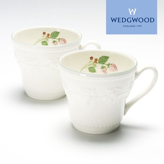 【正版日貨】[現貨]英國WEDGWOOD骨瓷浮雕花卉馬克杯2入組 英國皇室精品 高工藝 經典浮雕 送禮 禮盒 日本直送