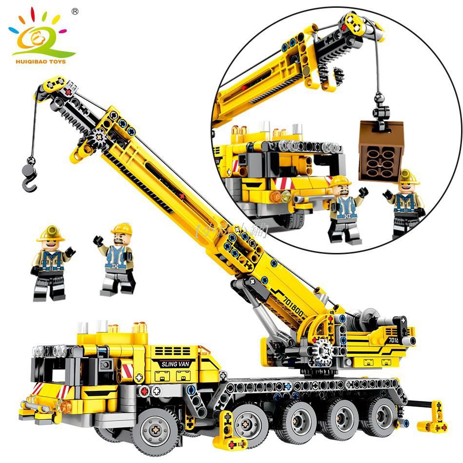 [小白小鋪] 積木 匯奇寶 701800 兼容樂高 LEGO 城市工程系列 卡車 吊車 益智拼裝積木 攪拌車挖土機