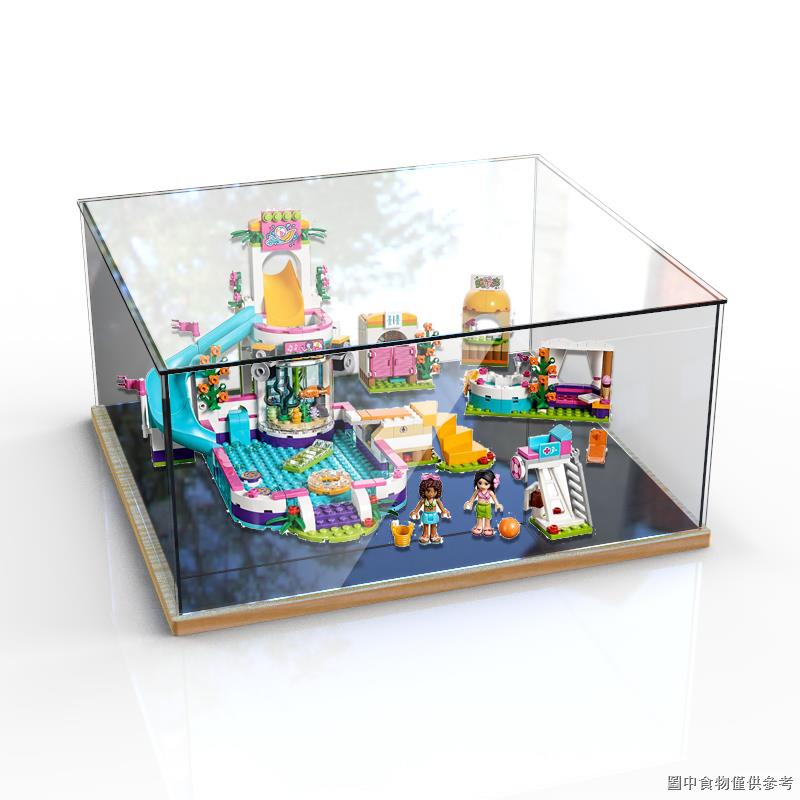 現貨LEGO心湖城醫院亞克力展示盒41318高樂積木模型透明防塵盒防塵罩