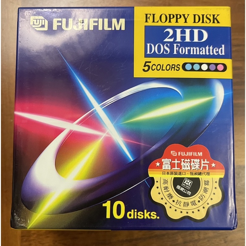 新品未拆 富士 FUJIFILM 3.5吋 1.44MB 磁碟片/磁片 Floppy Disk 2HD 10片ㄧ盒