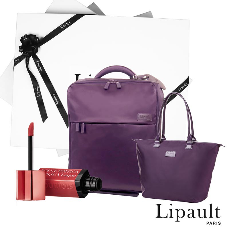 【Lipault Paris 巴黎時尚品牌】18 吋輕量兩輪行李箱 + 肩背手提兩用托特包 ! 超划算 !