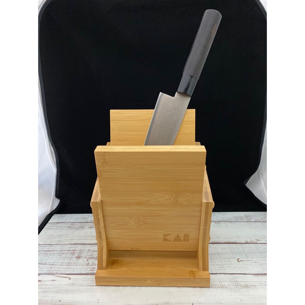 【知久道具屋】日本製KAI貝印頂級竹製磁鐵刀架 小改款
